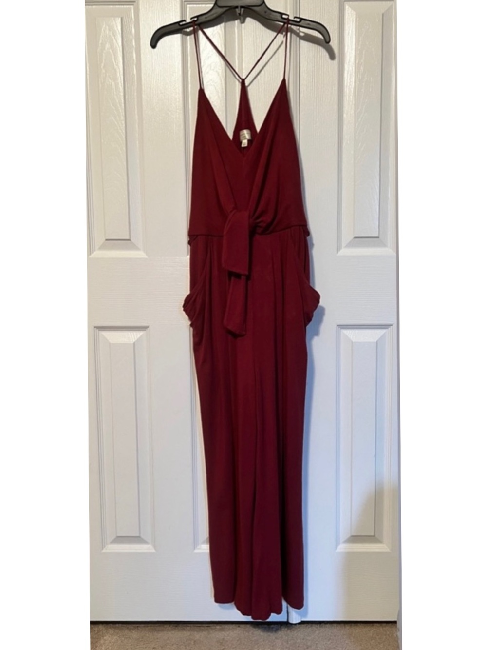 Anthropologie Moulinette Soeurs Burgundy Red Romper Jumpsuit Pockets Medium